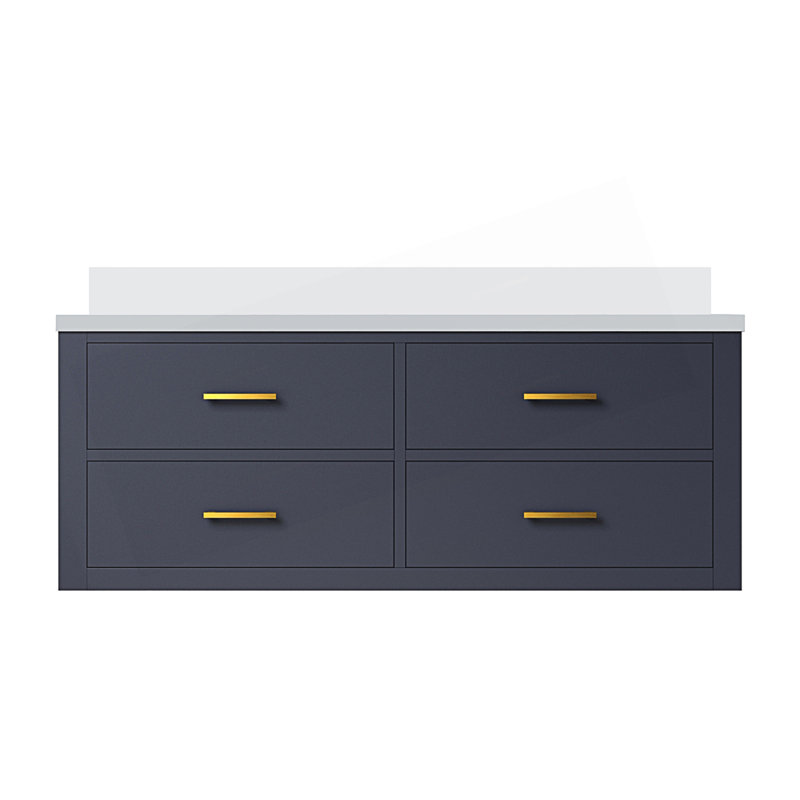 Design moderne 48 po X P 22 po D Meuble-lavabo simple avec plateau en marbre de culture