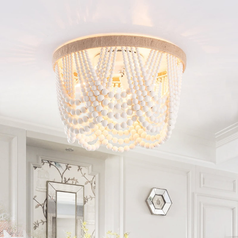 Plafonnier encastré rustique 3 lumières Boho Farmhouse