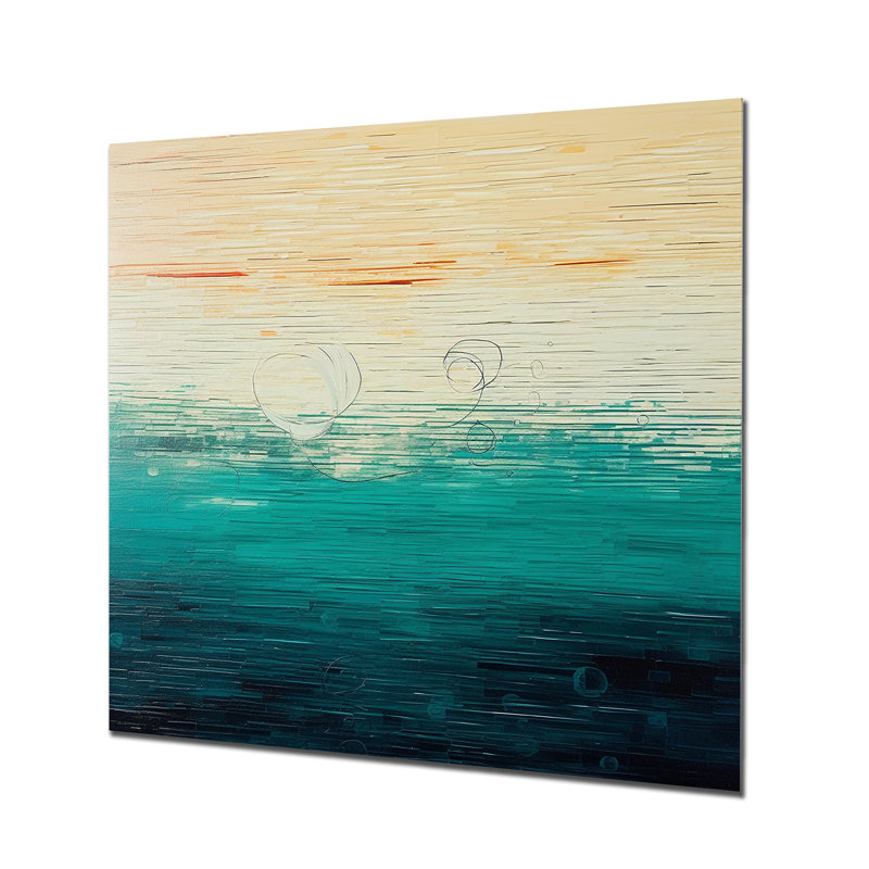 «Minimalistic Essence Beach III - Minimalisme», art mural en métal, H 16 po x l 16 po