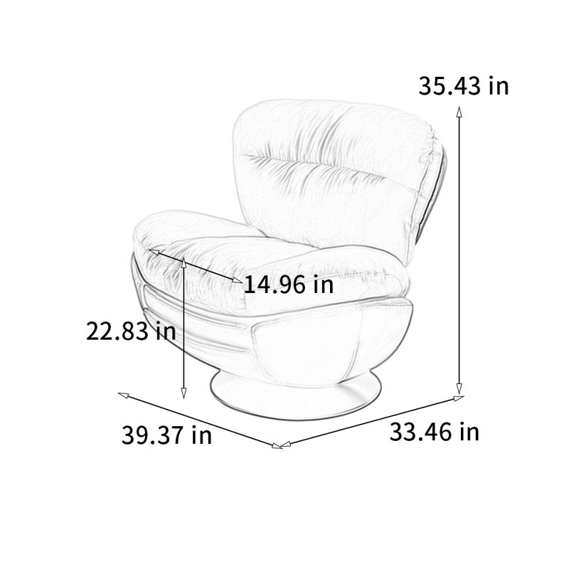 Chaise rotative en tissu Leisure technologies, Argent argent, Blanc / Brun