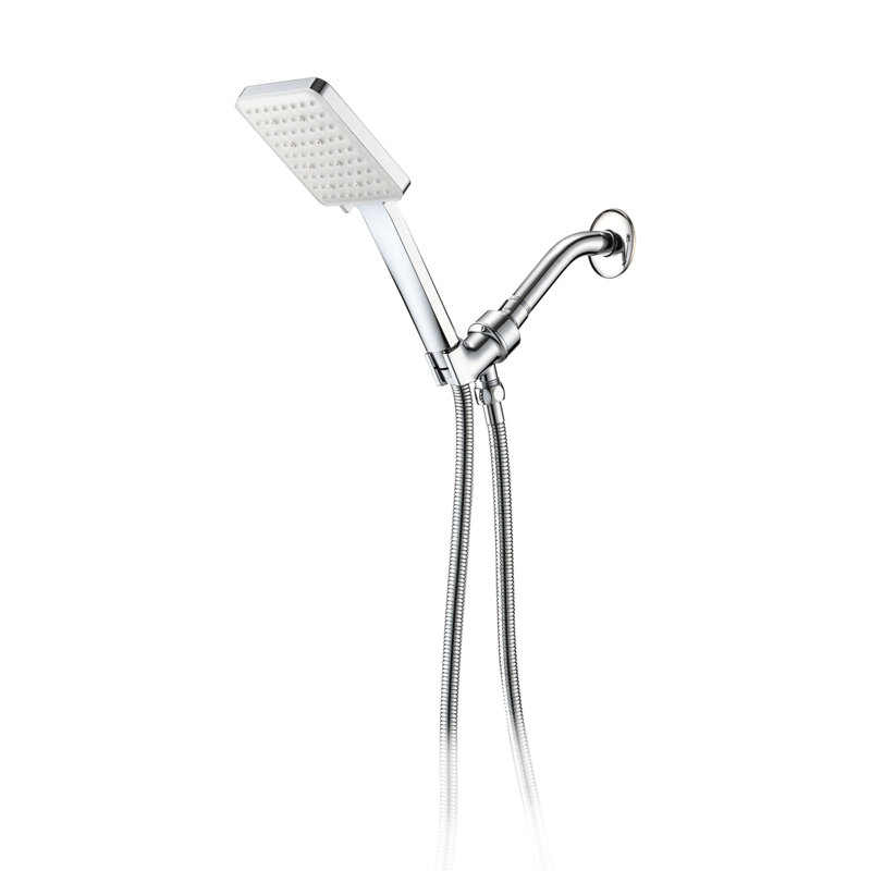 Robinet de douche à main haute avec 6 modes de jet - expérience puissante, installation facile, réglages de forme carrée, optimisation du débit d'eau, détachable