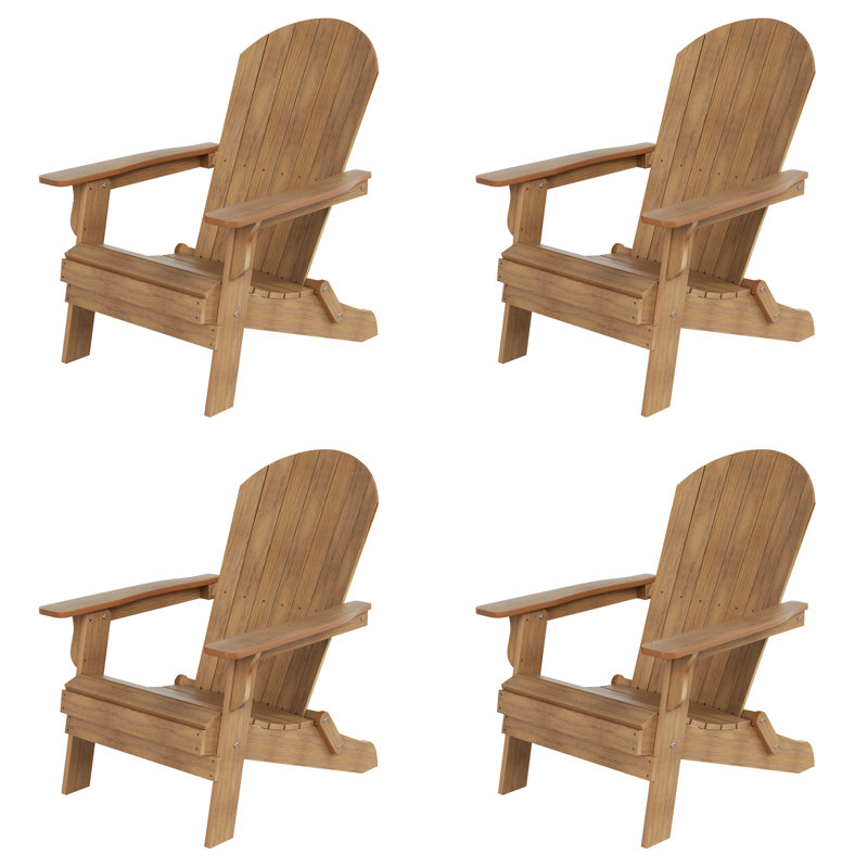 Arrlo Foldable Outdoor Adirondack Set, Teak
