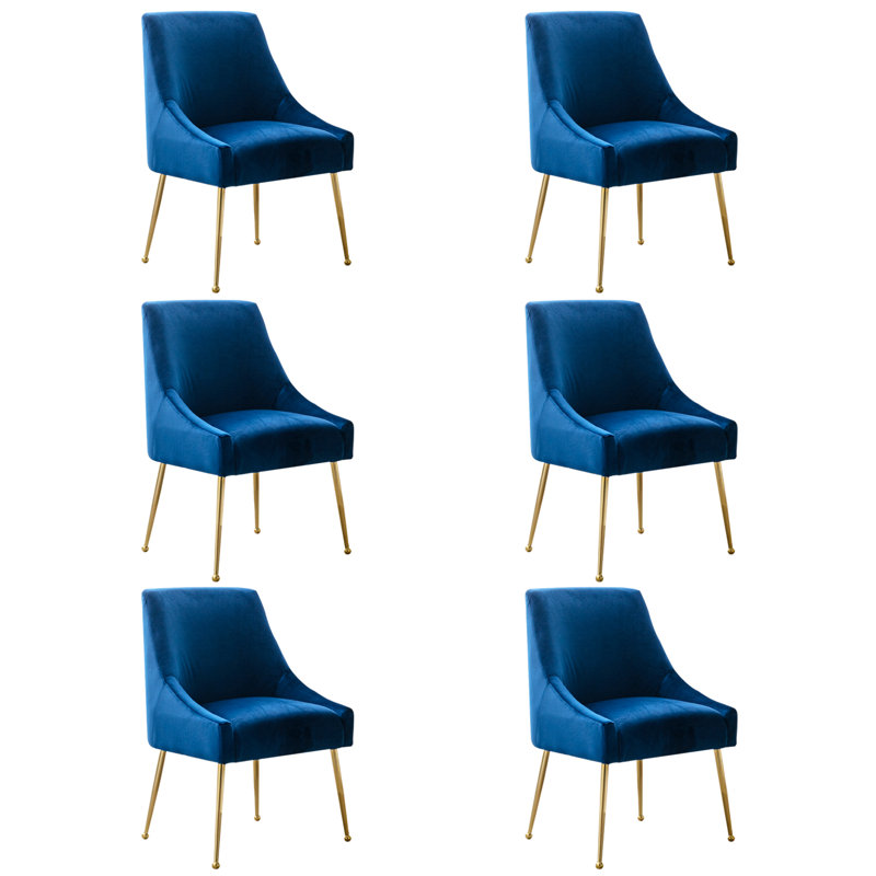 Drane 18.8'' H Tufted Velvet Upholstered Side Chair, Blue