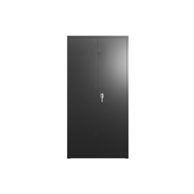 71'' Black Tool Steel Locking Cabinet With Doors And 4 Shelves
