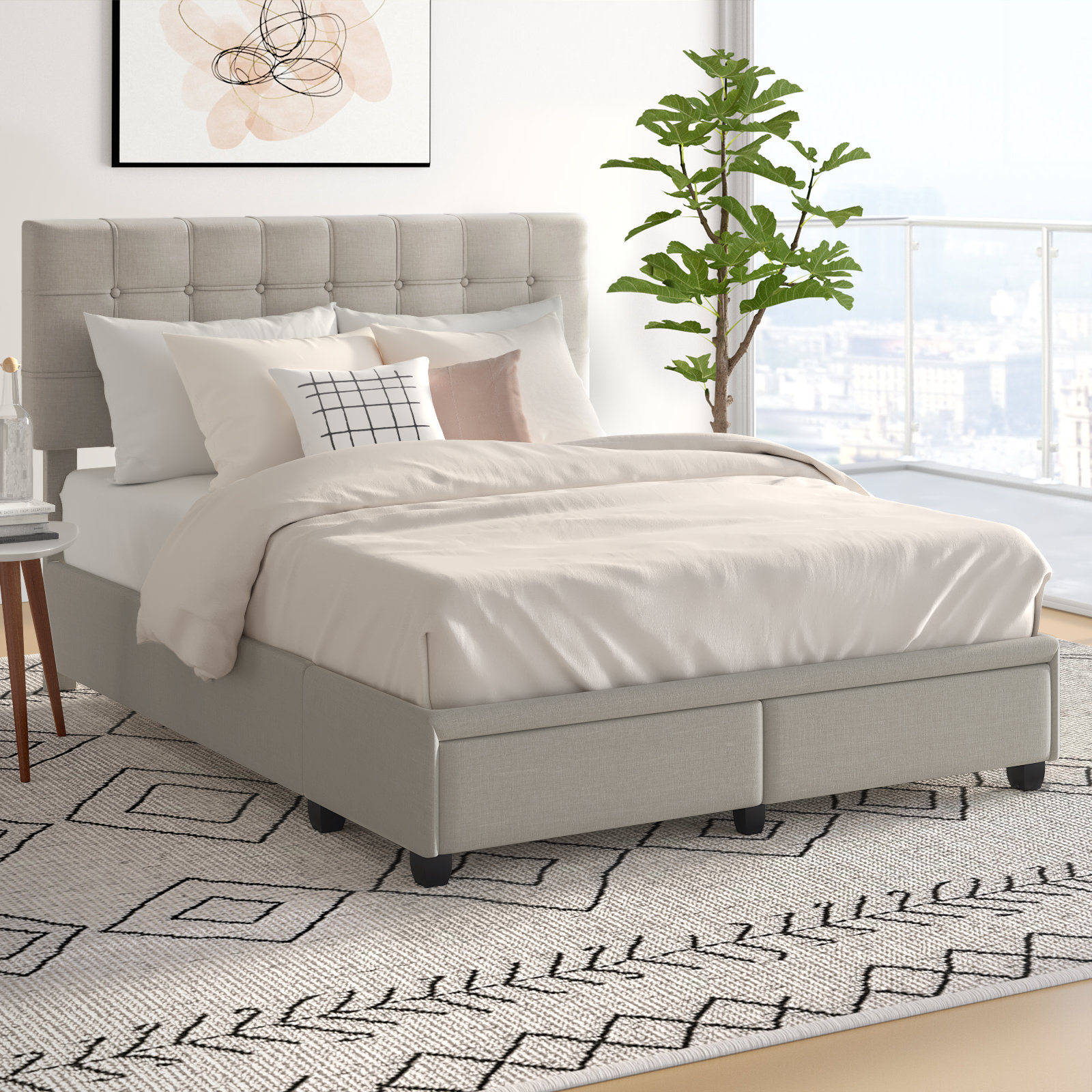 Tantallon storage online upholstered platform bed