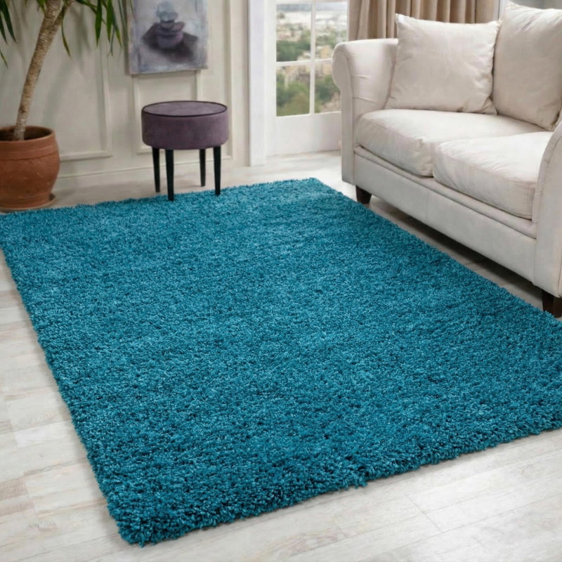 Esterly Solid Colour Shag Area Rug, Rectangle 120 x 170cm