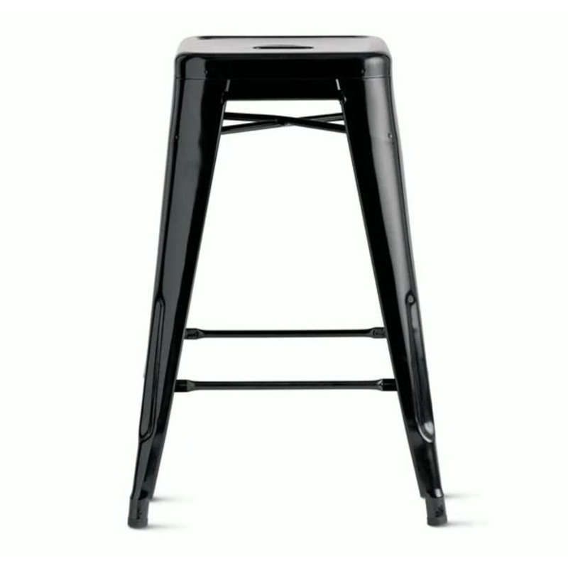 Steel Counter Stool with Steel Frame, Black