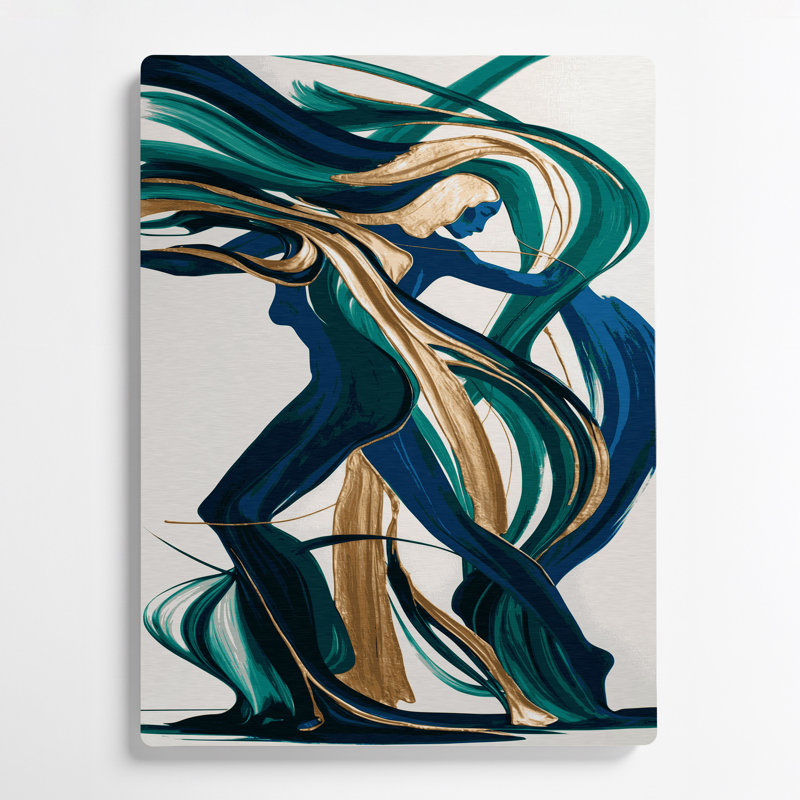 Abstract Figurative 31 Gray Metal Wall Art, 12" H x 18" W