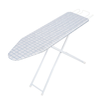 Benzara Full-Size Ironing Board Height Adjustable Iron Board Heavy Duty Itoning Board With Iron Rest & Heat Resistant Cover, Foldable Household Ironing Board