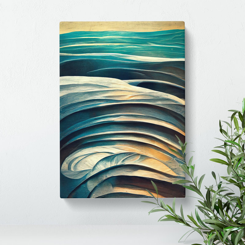 Abstract Art Ocean Wave No.2 - Wrapped Canvas, 50cm H x 35cm W x 3cm D