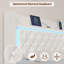 Cadre de lit flottant pour lit simple avec lumière DEL, lit plateforme en cuir de polyuréthane rembourré avec station de charge et oreilles, tête et pied de lit capitonnés avec rangement Diamond, aucun sommier nécessaire-338299592-338299595-455045771