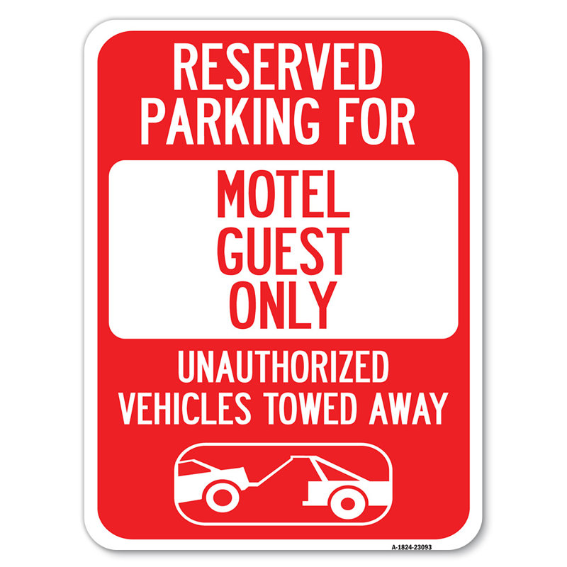 Stationnement réservé pour les clients de motomarine uniquement pour les véhicules non autorisés remorqués (avec graphique de remorquage) / 23093
