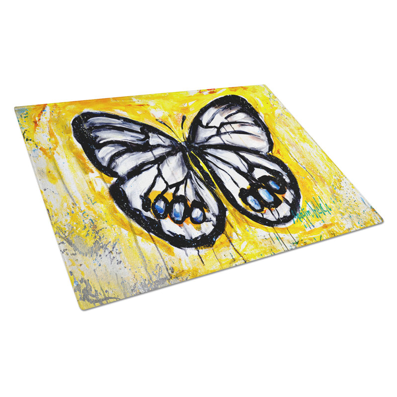 Buttefly Whisp Glass Cutting Board