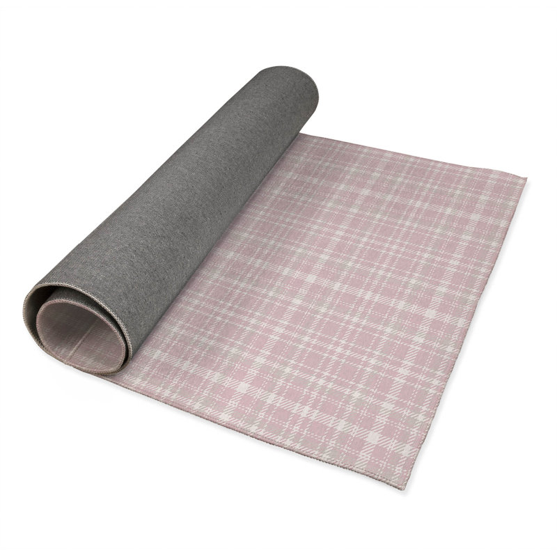 Rocky Tartan Kids Play Mat, Rectangle 48" x 72", Pink