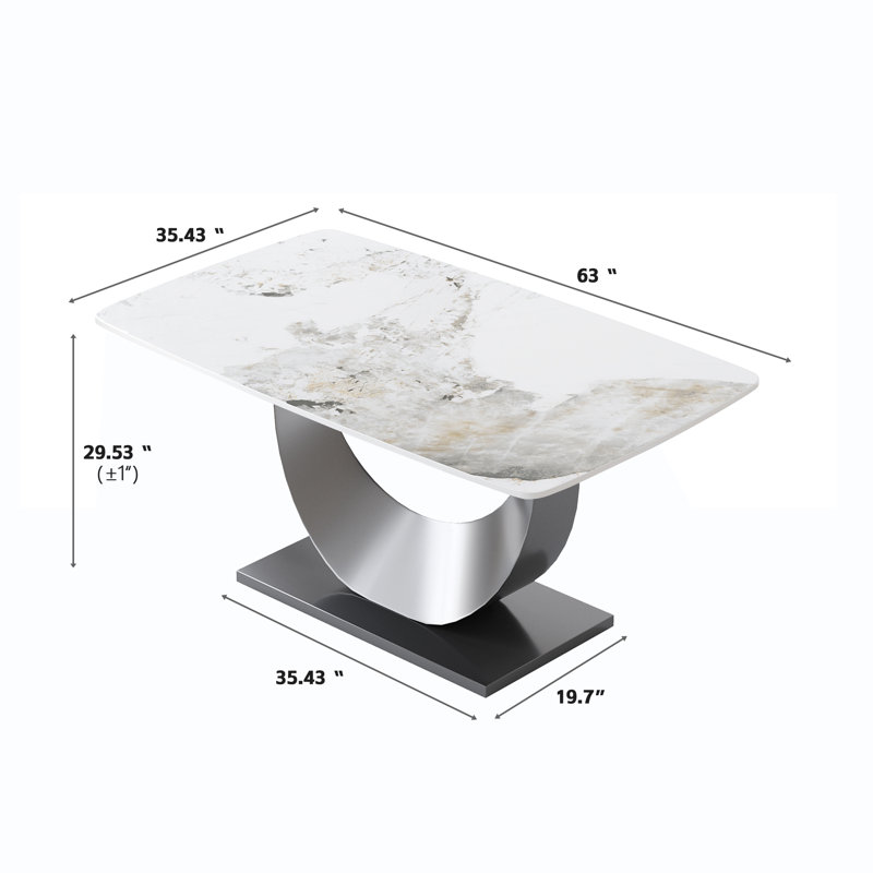 Table de salle à manger Sesteded, L 63 po x l 35,43 po