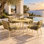 Tembel Outdoor Dining Table Modern Aluminum and Steel Patio Table Weather-Resistant Garden Dining