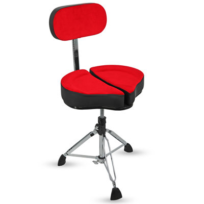 5 Core Drum Throne 5" Padded Split Spine Support 4 Legged 441Lb Capacity Stool w Backrest