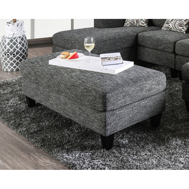 Repose-pieds de salon en tissu de chenille de style transitionnel avec repose-pieds 1 pièce