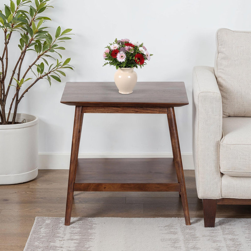Arlyssa Solid Wood End Table, Walnut