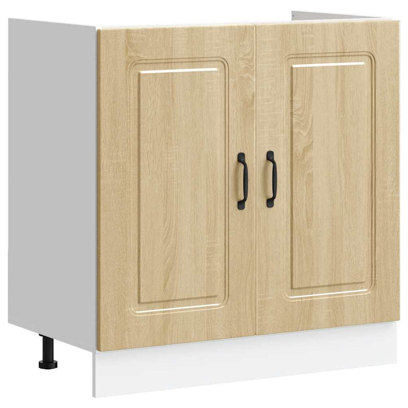 Sink Base Cabinet Kalmar 80X46x81.5 Cm Engineered Wood, Sonoma Oak