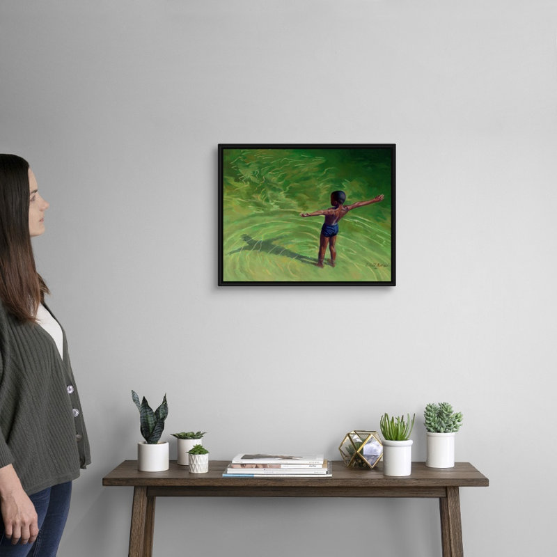 «Me, 2011» par Colin Bootman, reproduction sur toile, H 18 po x l 22 po x P 1,75 po, Cadre noir