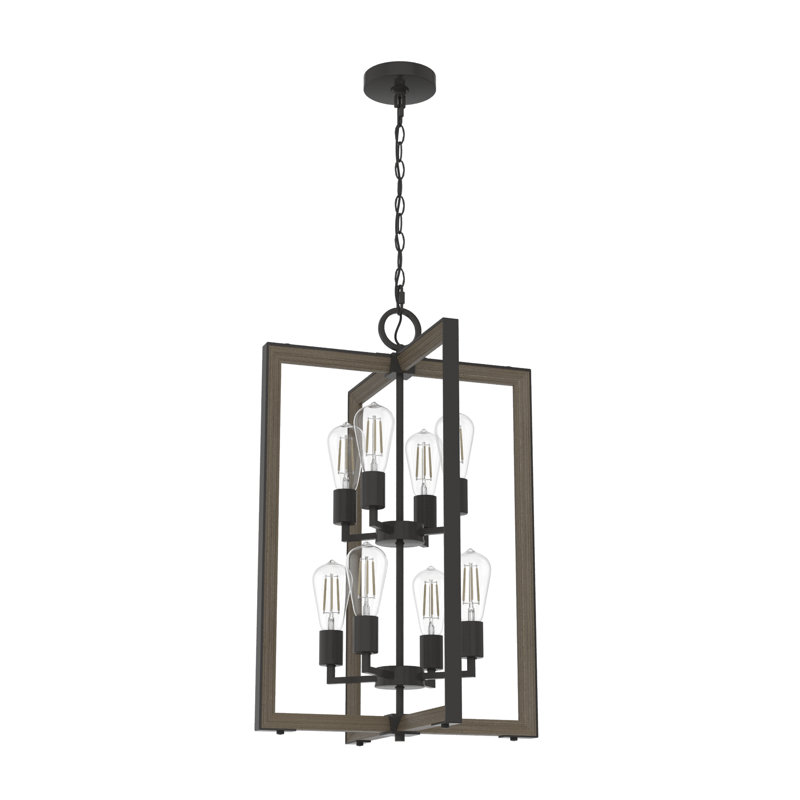 Luminaire suspendu pour vestibule 8 lumières Woodburn, Bronze noble