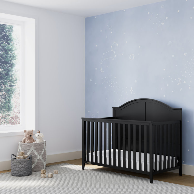 Lit de bébé convertible 5-en-1 Graco Wilfred, Noir, noir, noir, noir, Lit à barreaux