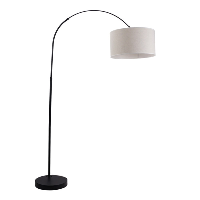 170cm Matte Arched Floor Lamp, White/Black