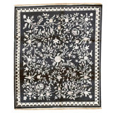 Hand Knotted Wool Area Rug in Navy