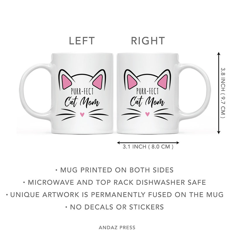 Tasse à café «Funny Cat Lover Naps», « Purr-Fect Cat Mom » - Le maman parfaite pour u