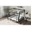 Metal Bunk Bed Full Xl Over Queen In Black - Safe And With Slats Wear-