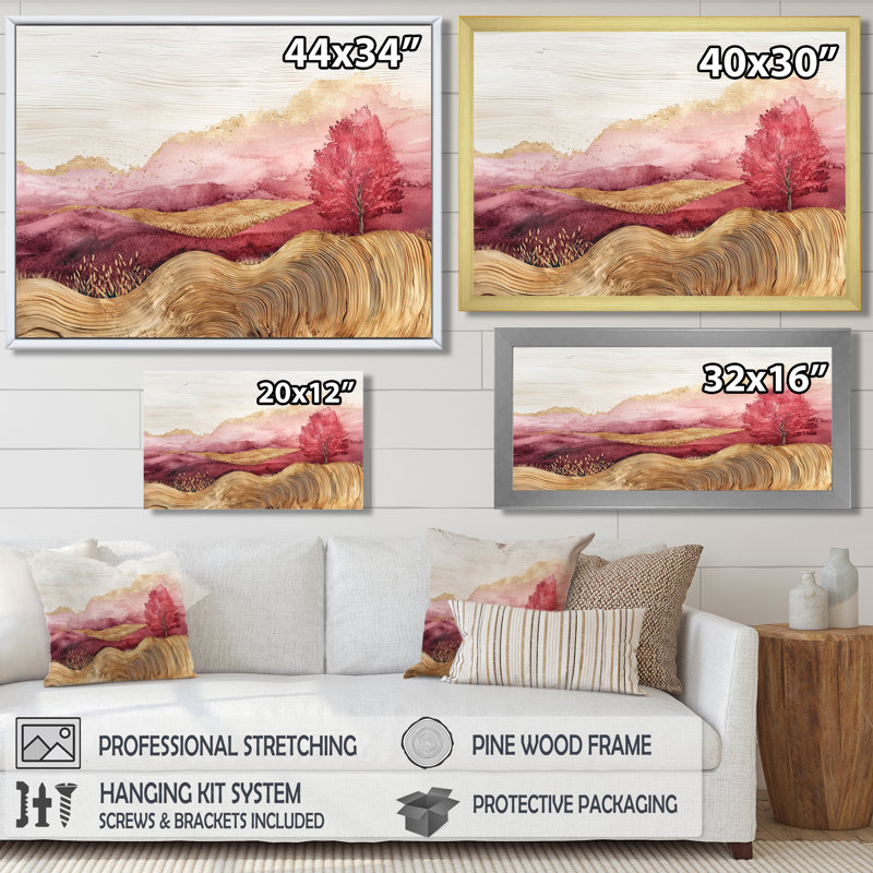 «Country Side Rose Meadow», art mural prairie, 30" H x 40" W, Impression encadrée flottante, Silver