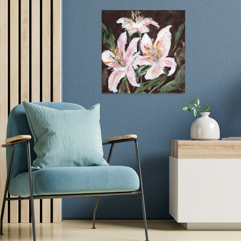 Stargazer Lily Trio, art contemporain au printemps, H 18 po x l 18 po