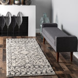 Spurling Moroccan Shag Power Loom Performance Cream/Charcoal Gray Rug
