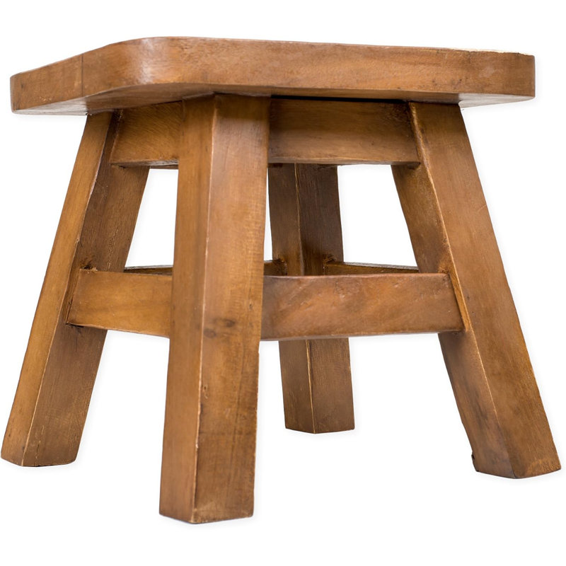 Hand Carved Solid Wood Giraffe Design Stool