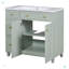 Armoire de salle de bain de style transitionnel de 36 pouces avec lavabo en résine-100166225