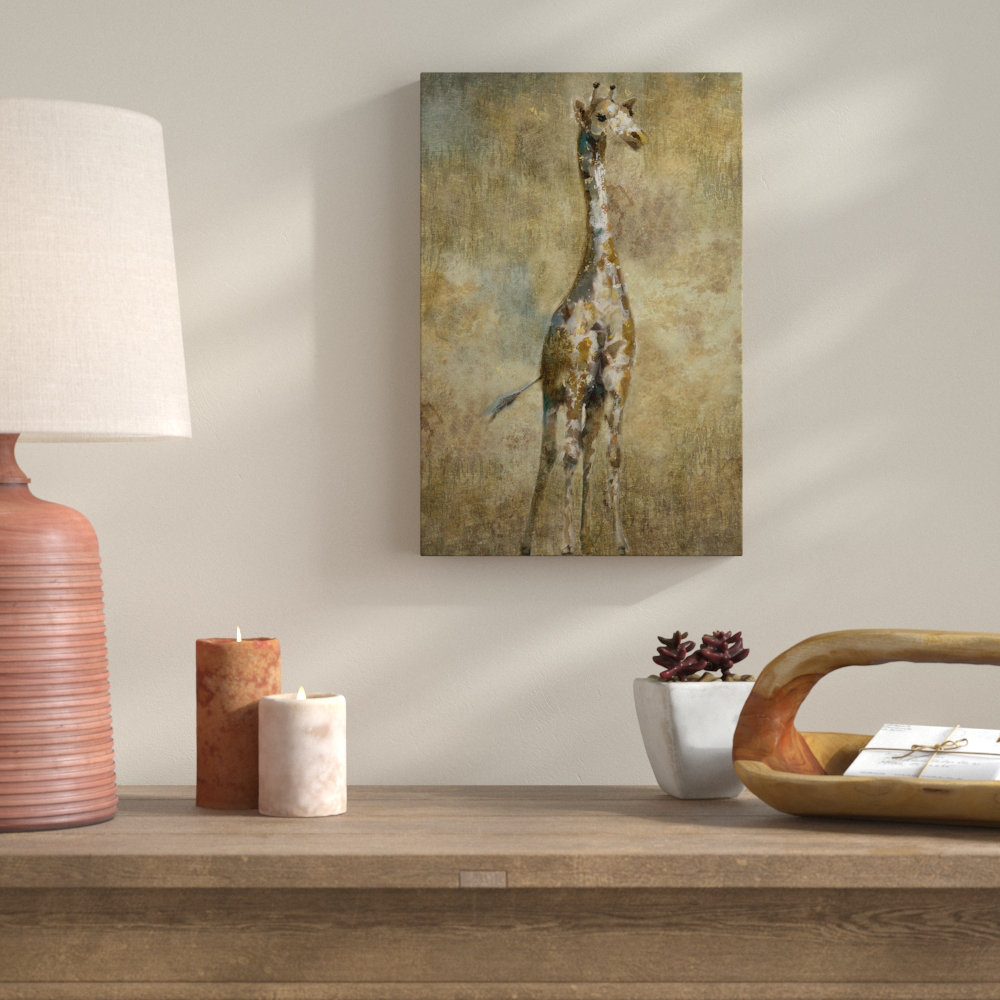 Summer Safari Giraffe - Wrapped Canvas Print Bungalow Rose