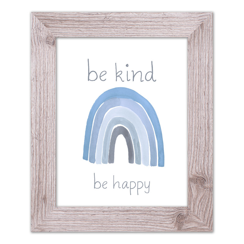 «Be Kind Happy», art encadré, H 14 po x l 11 po x P 0,75 po, Cadre blanc