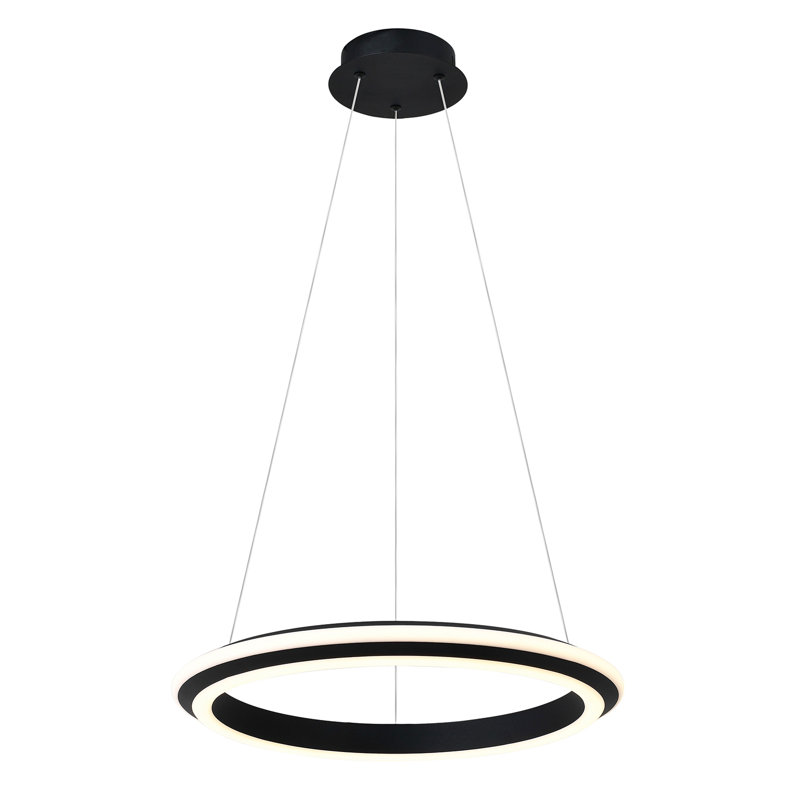 1 - Light Matte Black LED Unique/Statement Pendant