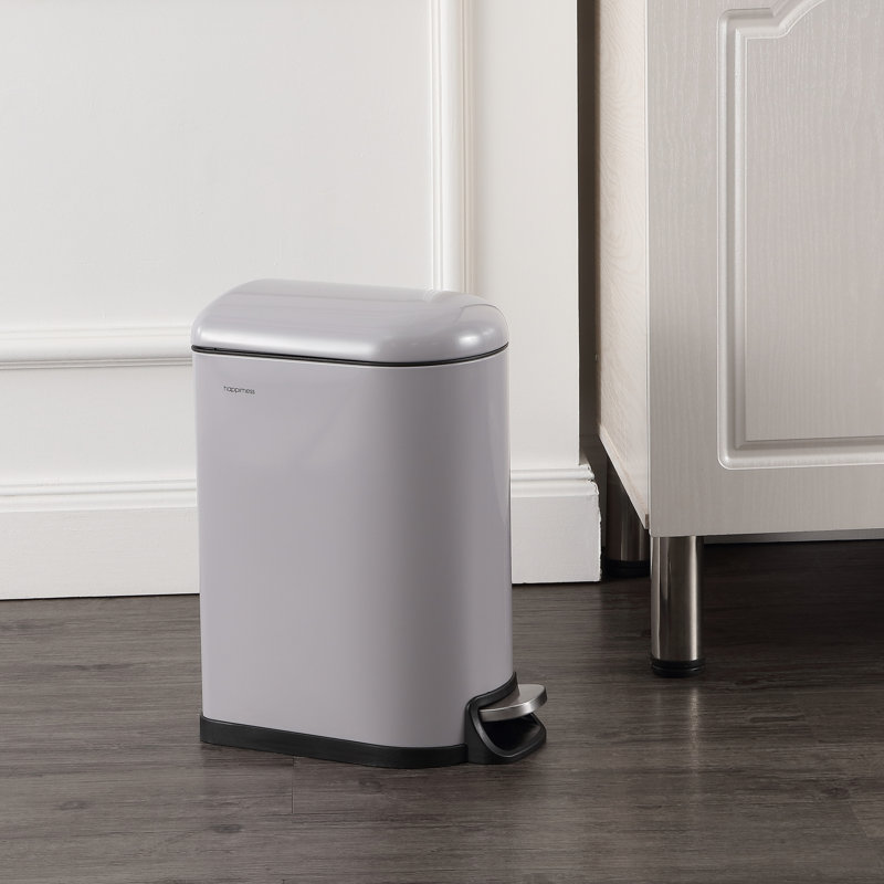 Poubelle à pédale en acier Roland, 2,64 gallons, Brouillard gris