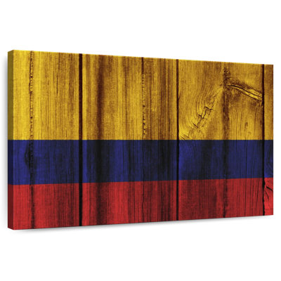 Drapeau de la Colombie en bois