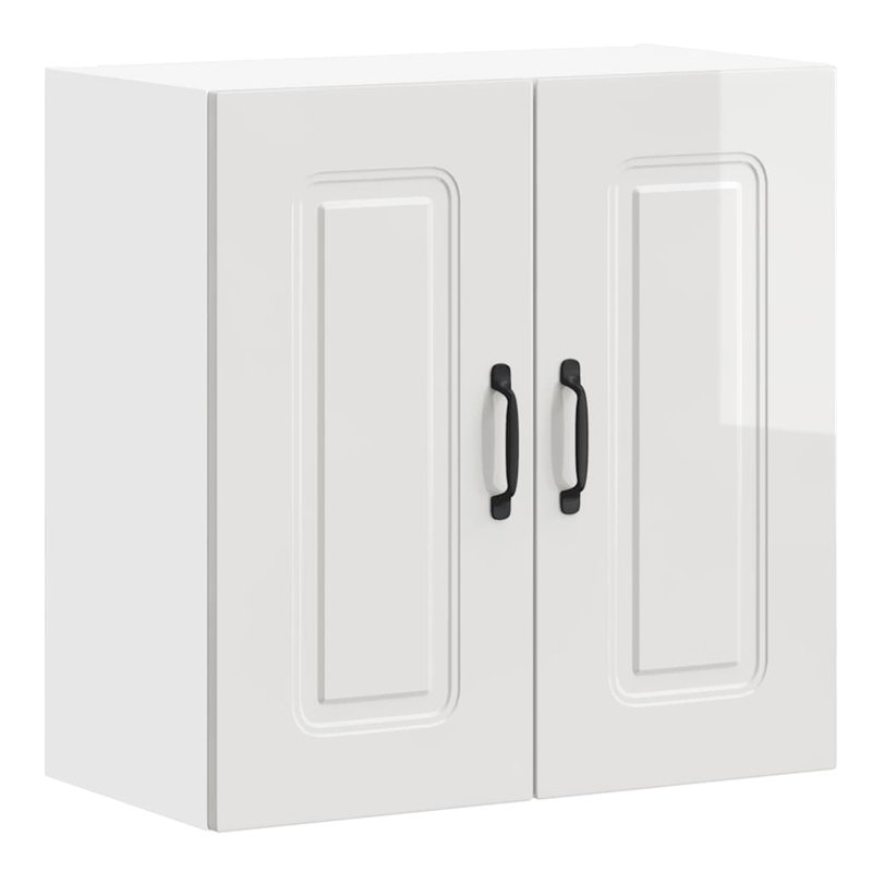 Kitchen Wall Cabinet Kalmar Engineered Wood, High Gloss White, 60cm H x 60cm W x 31cm D