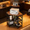 Corner Printer Stand With Power Outlet, USB Charging & LED Lights, Multi-Tier Storage Shelf For Home Office, Computer Tower And CPU Holder