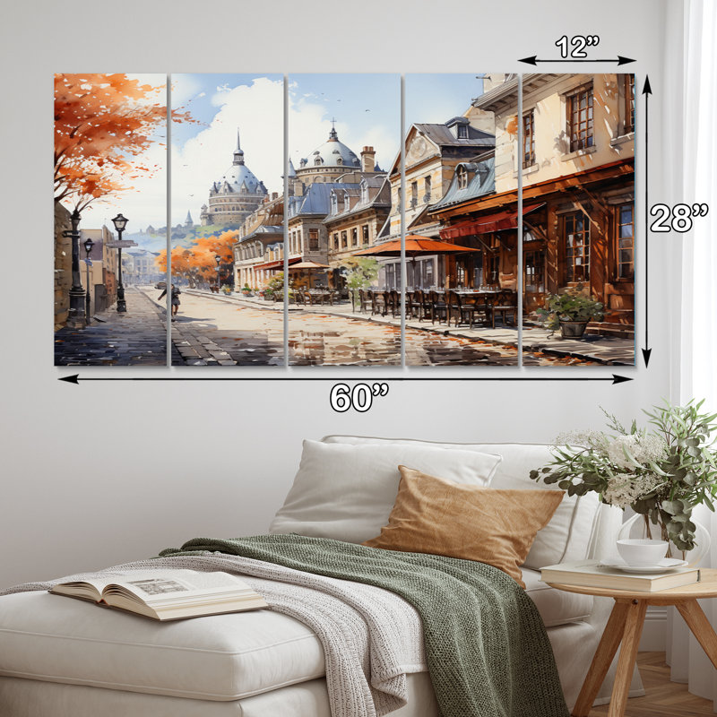 Beauté française Québec II - décoration murale Québec - 5 panneaux égaux