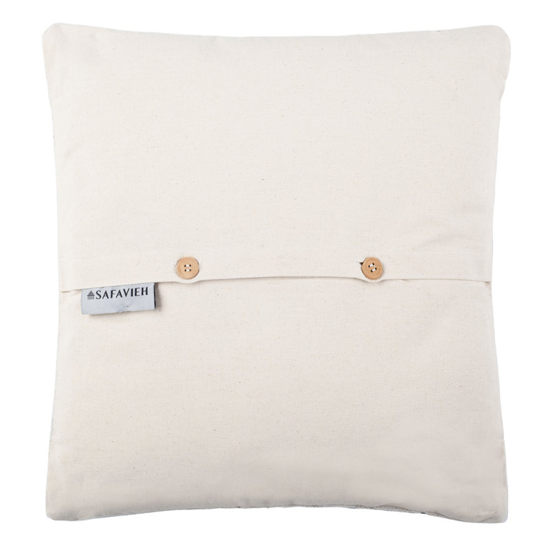 Navy Blue and White Embroidered Cotton Canvas Square Pillow Set