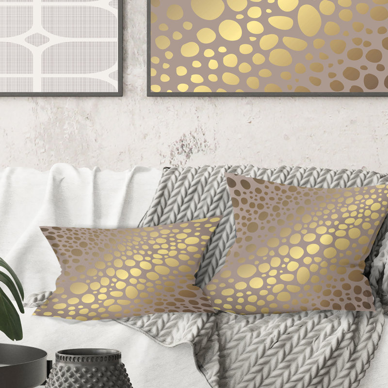 Coussin Golden Marble Design III - Mid-Century Modern, 18 po x 18 po