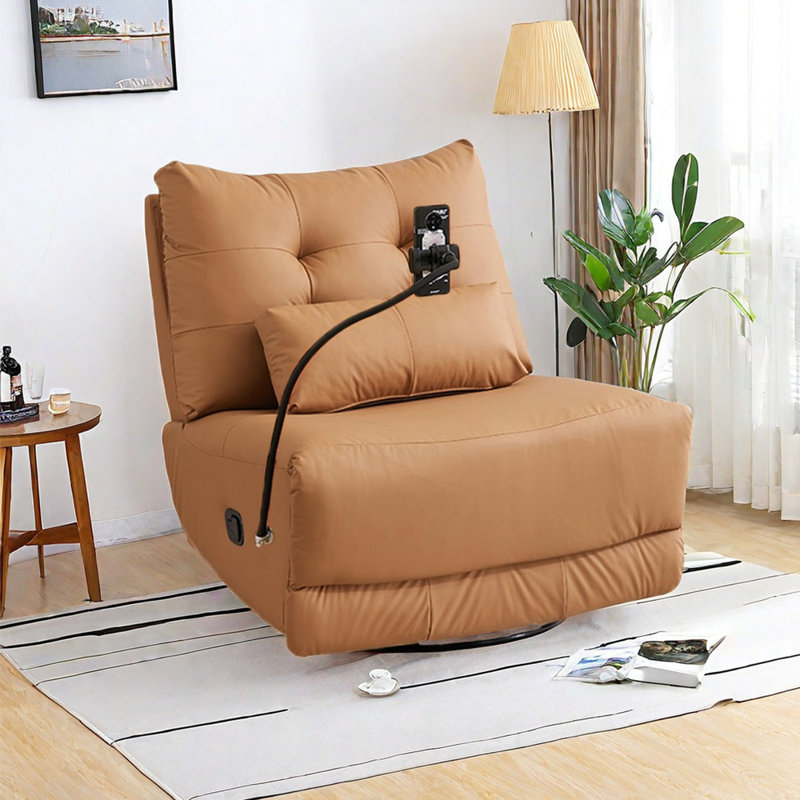 Svala Faux Leather Recliner, Coffee