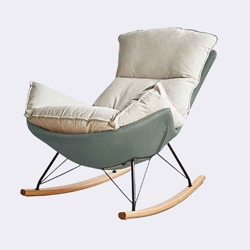 Chaise berçante moderne en coquille d'œuf moderne, Bleu sarcelle