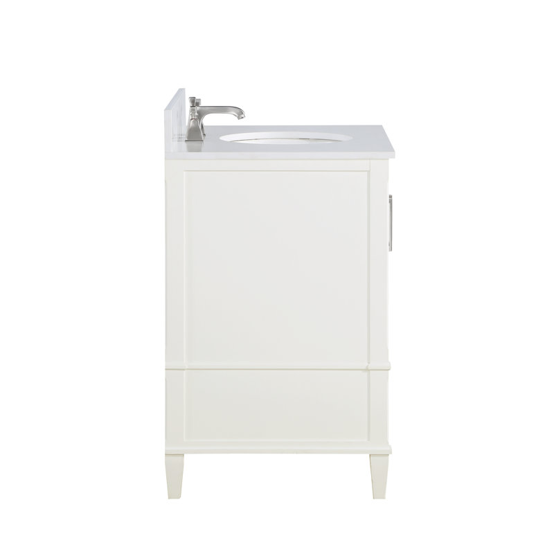 Montauk 36'' W Single Vanity, White Granite, Midnight Black