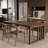 Simple Rectangular Brown Solid Wood Dining Table-1296083264